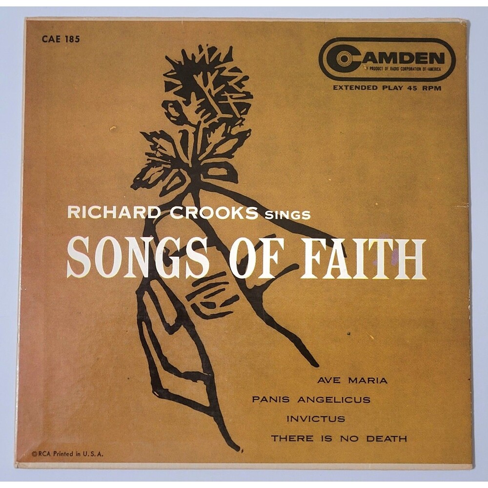 Richard Crooks Song Of Faith EP 45 RPM Vinyl RCA Camden VG+/M- Religious 60s?